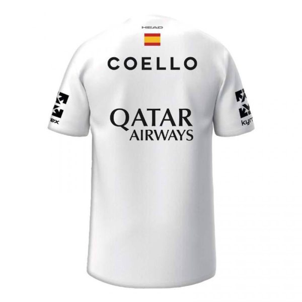 Head Arturo Coello White Black T-Shirt Alpine + Qatar Airways