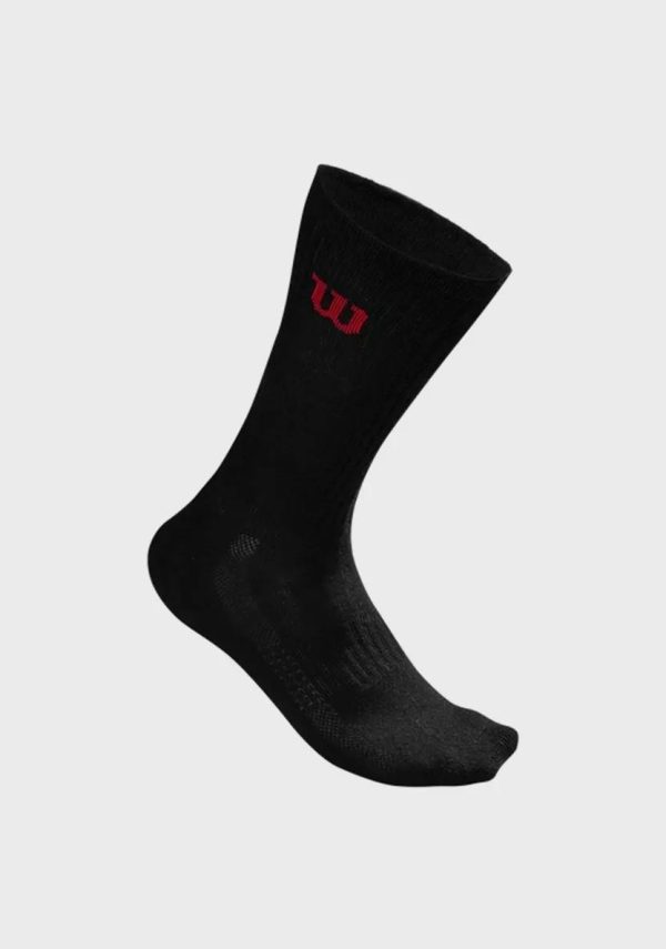 WILSON Crew Black SOCKS - 3 PAIRS