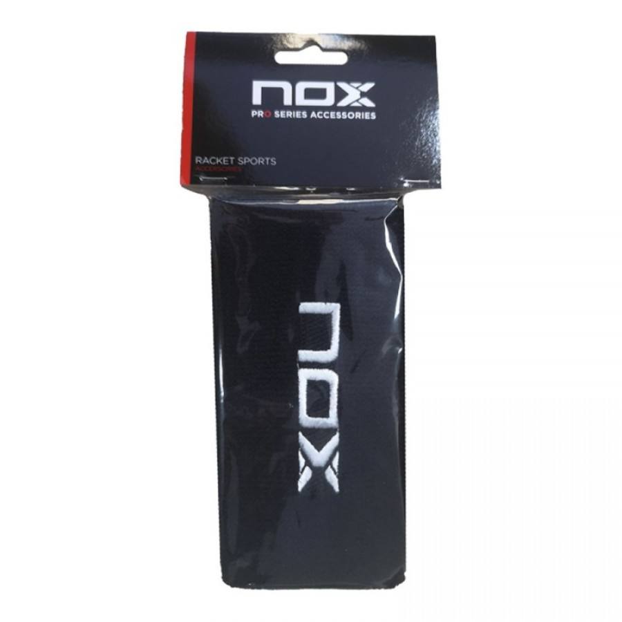 Nox Wristbands Long Black logo  White 2 Units