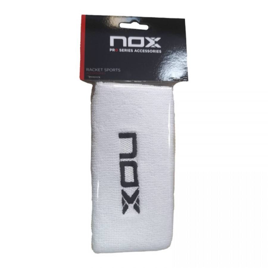 Nox Wristbands Long White Logo Black 2 Units
